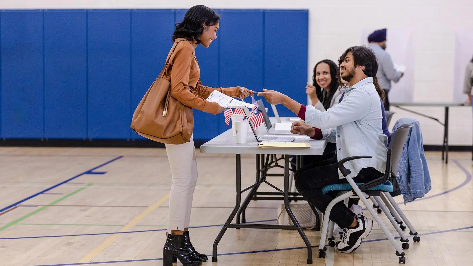 The University System of Maryland is one of 14 applicants to receive student poll worker funding from the federal Help America Vote College Program. UMD will take the lead in developing the training modules, in partnership with the Maryland State Election Commission. Photo by iStock.